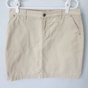 Tommy Hilfiger tan zip front above knee length skirt *Sz 10*